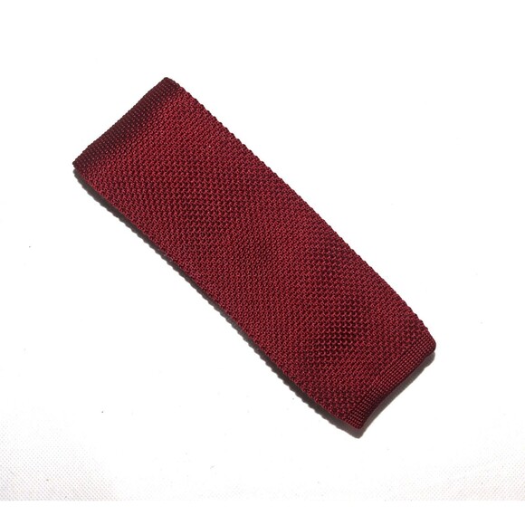 laidlaw + leeds 100% Polyester Burgundy Necktie Tie Textured Square End - Picture 1 of 9